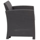 Dark Gray |#| Dark Gray Faux Rattan Chair with All-Weather Light Gray Cushion - Patio Chair