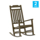 Mahogany |#| 2 PK All-Weather Rocking Chair in Mahogany Faux Wood - Patio and Yard Furniture