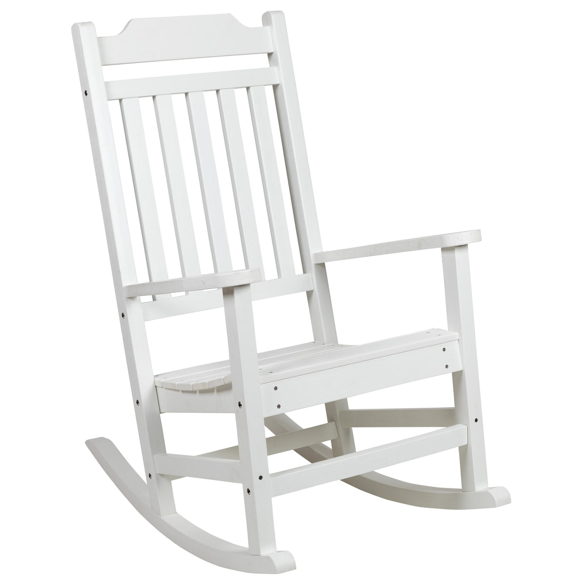 White |#| 2 Pack All-Weather Rocking Chair in White Faux Wood - Patio and Yard Furniture