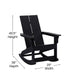 Black |#| 4 Black Modern Dual Slat Poly Resin Adirondack Rocking Chairs with 1 Side Table
