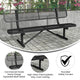 Black |#| Commercial Grade 6' Expanded Mesh Metal Outdoor Bench with Anchors in Black