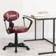 Brown |#| Football Vinyl Upholstered Swivel Task Office Chair w/Arms and Adjustable Height