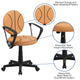 Black and Orange |#| Basketball Vinyl Upholstered Swivel Task Chair with Arms and Adjustable Height