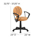 Black and Orange |#| Basketball Vinyl Upholstered Swivel Task Chair with Arms and Adjustable Height