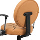 Black and Orange |#| Basketball Vinyl Upholstered Swivel Task Chair with Arms and Adjustable Height
