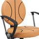 Black and Orange |#| Basketball Vinyl Upholstered Swivel Task Chair with Arms and Adjustable Height