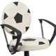 Black and White |#| Soccer Vinyl Upholstered Swivel Task Office Chair w/ Arms and Adjustable Height