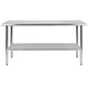 60"W x 24"D |#| Stainless Steel 18 Gauge Work Table with Undershelf, NSF - 60"W x 24"D x 34.5"H