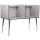 Nebula Grey |#| Stand-Alone Double Study Carrel with Height Adjustable Legs - Nebula Grey Finish