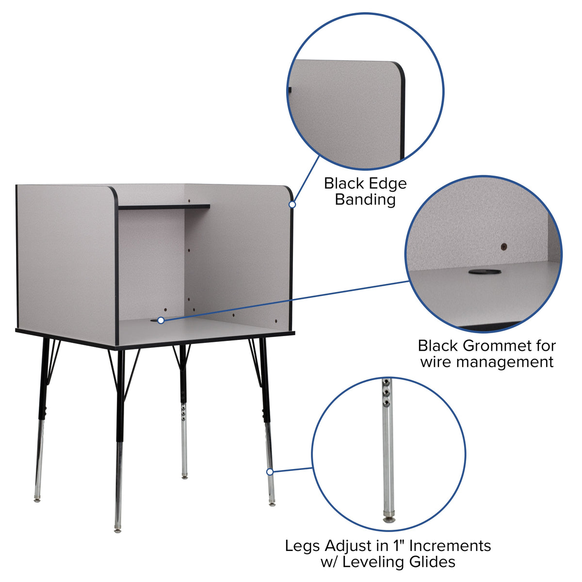 Def Carrel Adjustable Study Carrel MT-M6221-SGLSC- – Advantage Church Chairs