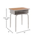 Walnut Top/Silver Frame |#| Student Desk with Walnut Desktop and Silver Open Front Metal Book Box