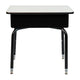 Gray Top/Black Frame |#| Gray Student Desk with Open Front Metal Book Box - School Desk