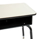 Gray Top/Black Frame |#| Gray Student Desk with Open Front Metal Book Box - School Desk