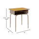 Maple Top/Silver Frame |#| Student Desk with Maple Desktop and Silver Open Front Metal Book Box