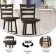 Gray Wash Walnut |#| Commercial Gray Wash Walnut Wood Ladderback Swivel Bar Stool with Footrest