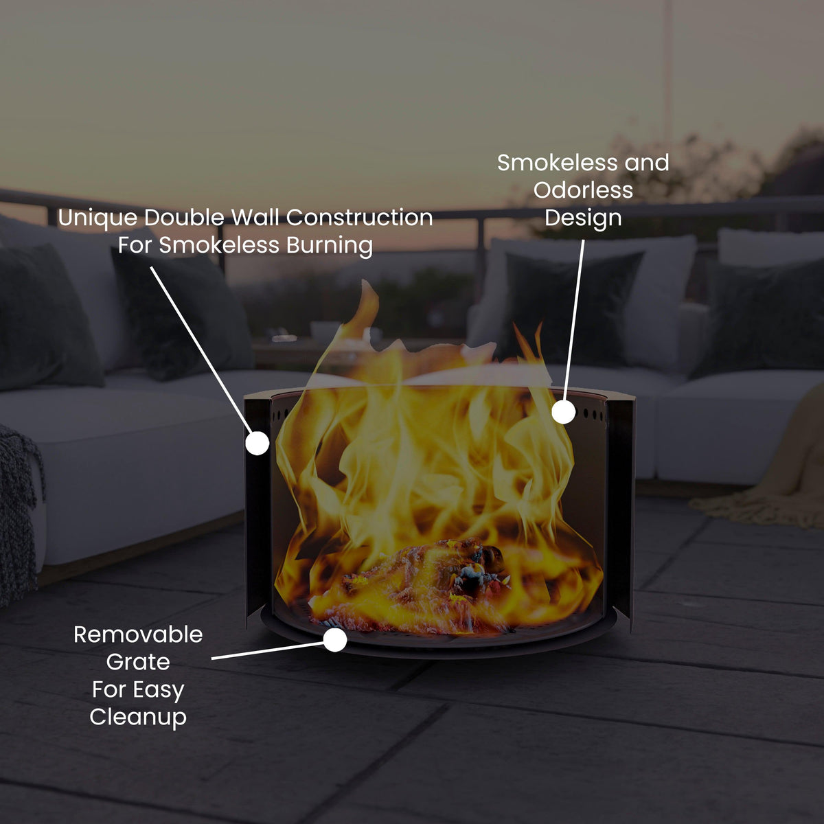Bronze |#| Commercial Grade 27" Outdoor Smokeless Wood Burning Fire Pit - Bronze
