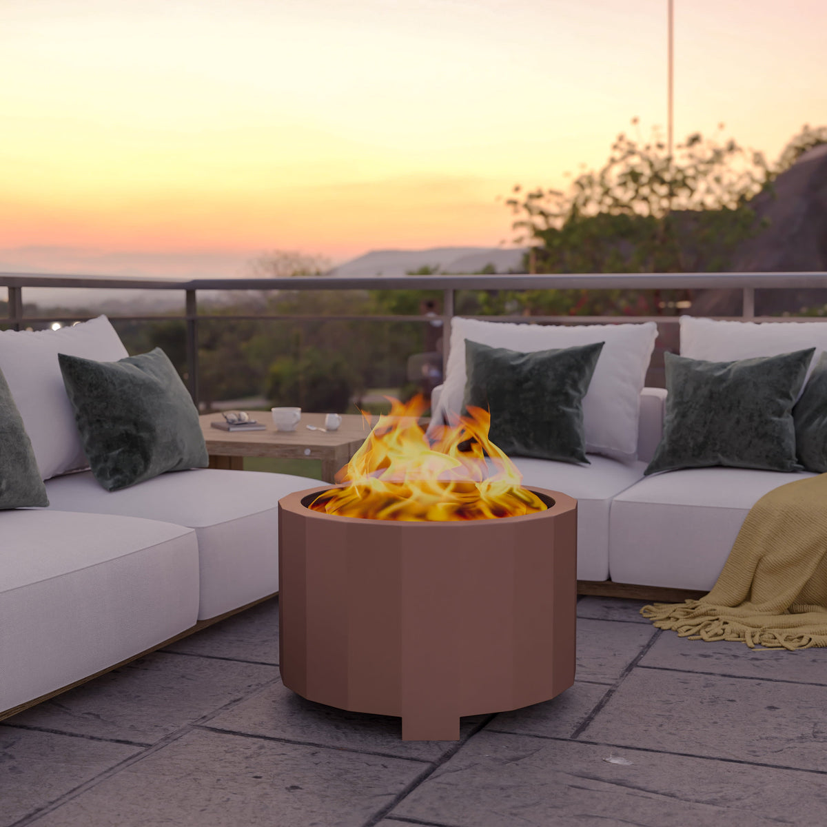 Bronze |#| Commercial Grade 27" Outdoor Smokeless Wood Burning Fire Pit - Bronze