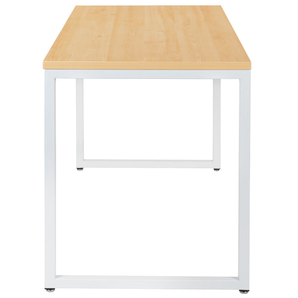 Maple Top/White Frame |#| Industrial Modern Desk-47inchL Commercial Grade Home Office Desk-Maple/White