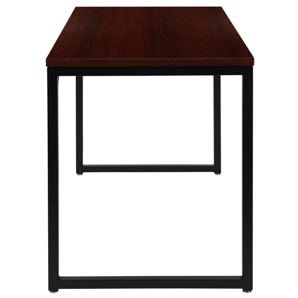 Mahogany Top/Black Frame |#| Industrial Modern Desk-47inchL Commercial Grade Home Office Desk-Mahogany/Black
