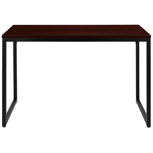 Mahogany Top/Black Frame |#| Industrial Modern Desk-47inchL Commercial Grade Home Office Desk-Mahogany/Black