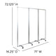 24"L x 72"H |#| Transparent Acrylic Mobile Partition with Lockable Casters, 72"H x 24"L