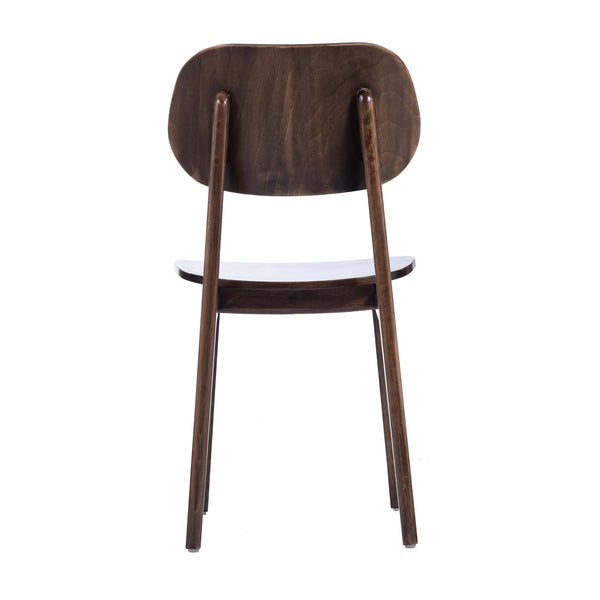Antique Copper |#| Commercial Solid Wood Dining Chair with Curved Backrest in Antique Copper