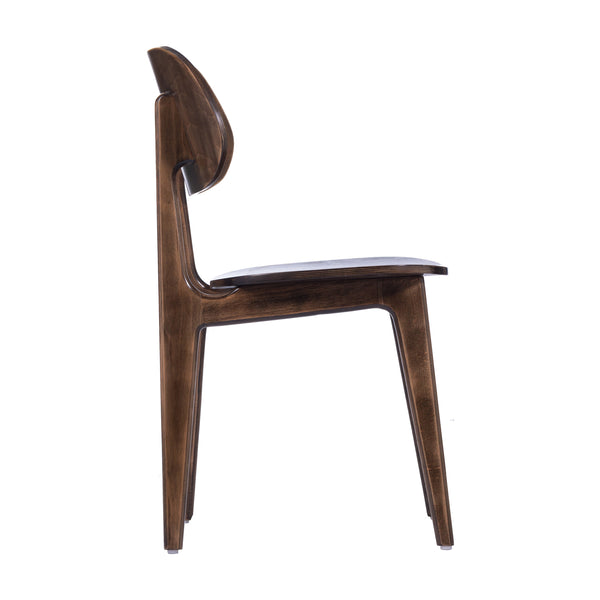 Antique Copper |#| Commercial Solid Wood Dining Chair with Curved Backrest in Antique Copper