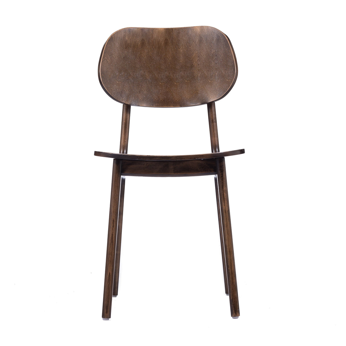 Antique Copper |#| Commercial Solid Wood Dining Chair with Curved Backrest in Antique Copper