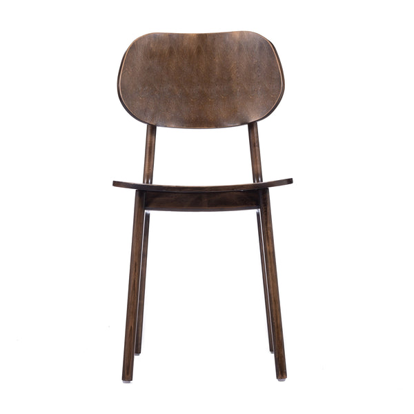 Antique Copper |#| Commercial Solid Wood Dining Chair with Curved Backrest in Antique Copper