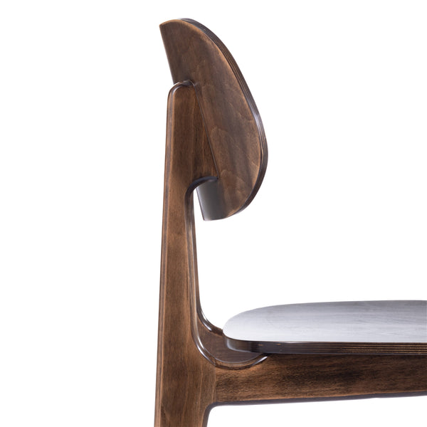Antique Copper |#| Commercial Solid Wood Dining Chair with Curved Backrest in Antique Copper