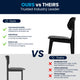 Black |#| Commercial Solid Wood Dining Chair with Curved Backrest in Black