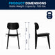 Black |#| Commercial Solid Wood Dining Chair with Curved Backrest in Black