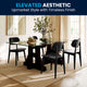 Black |#| Commercial Solid Wood Dining Chair with Curved Backrest in Black