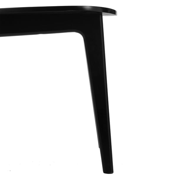 Black |#| Commercial Solid Wood Dining Chair with Curved Backrest in Black