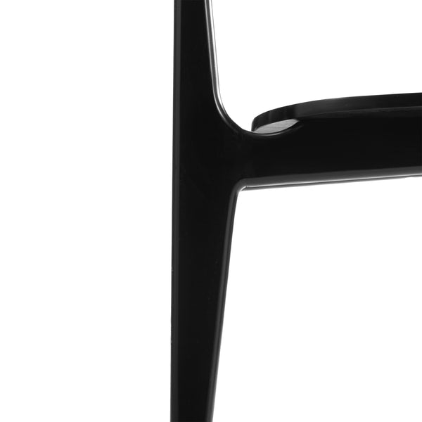 Black |#| Commercial Solid Wood Dining Chair with Curved Backrest in Black