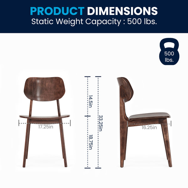 Antique Copper |#| Commercial Solid Wood Dining Chair with Curved Backrest in Antique Copper
