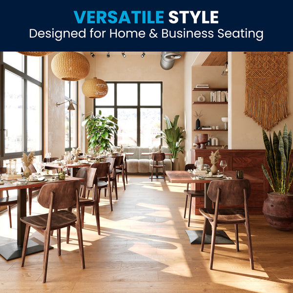 Antique Copper |#| Commercial Solid Wood Dining Chair with Curved Backrest in Antique Copper