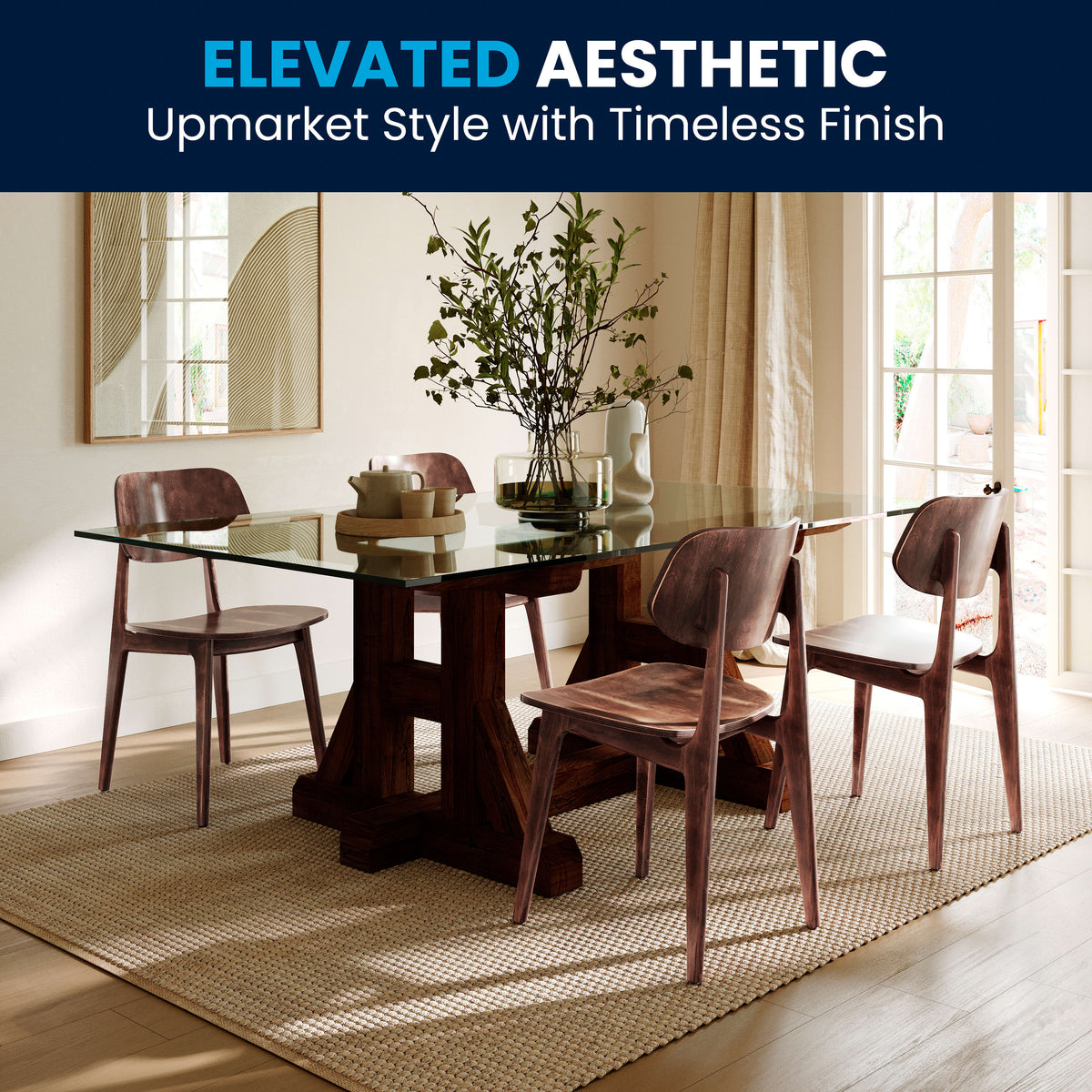 Antique Copper |#| Commercial Solid Wood Dining Chair with Curved Backrest in Antique Copper