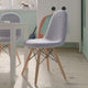 Gray |#| Kids Armless Faux Shearling Gray Faux Shearling Chair with Beechwood Legs