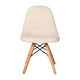 Off-White |#| Kids Armless Off-White Faux Shearling Chair with Beechwood Legs