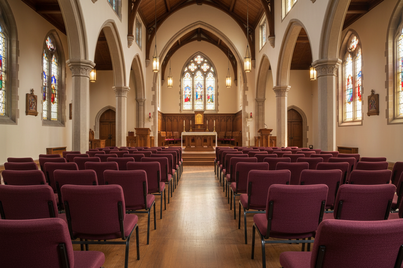 Wide church sanctuary with Advantage chairs